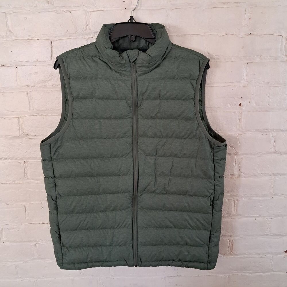 Lands End Mens M Green Wanderweight Packable Down Vest 800-fill down Style547883